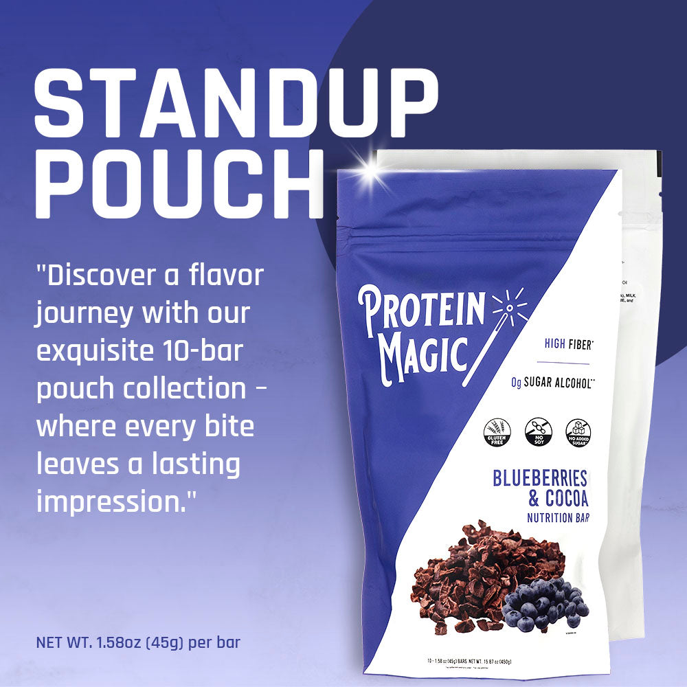 Blueberries & Cocoa Protein Bars Pouch – (10 Bars)