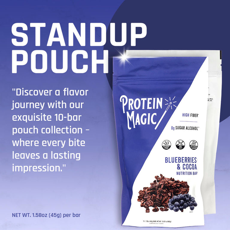 Blueberries & Cocoa Protein Bars Pouch – (10 Bars)