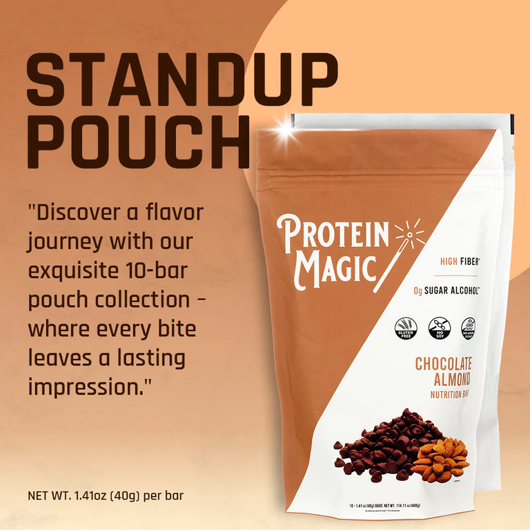 Chocolate Almond Protein Bars Pouch – (10 Bars)