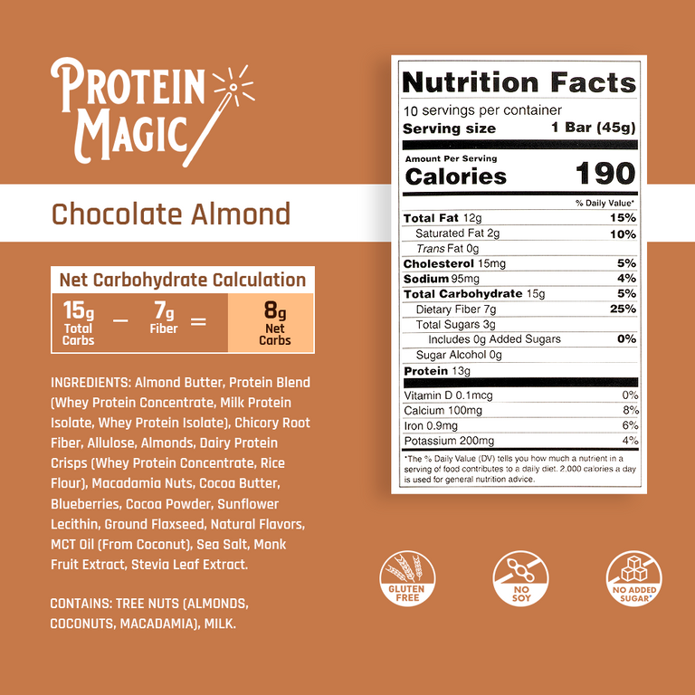 Chocolate Almond Protein Bars Pouch – (10 Bars)